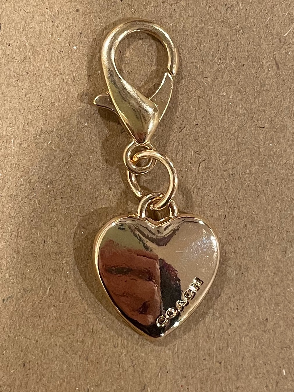 Coach Gold Heart Charm with Lobster Clasp